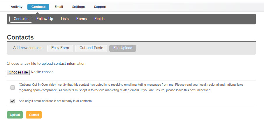 Uploading Contacts into RenMind Wire